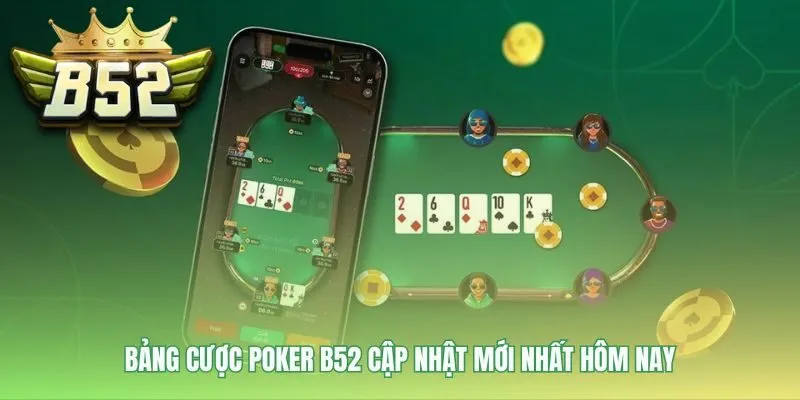 Bảng cược Poker B52 giúp người chơi chọn phòng đấu phù hợp vốn